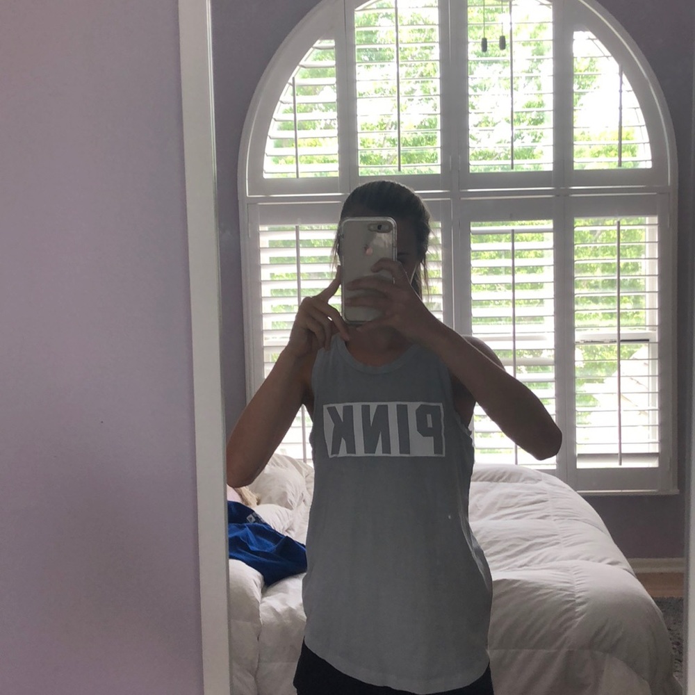 Pink gray tank